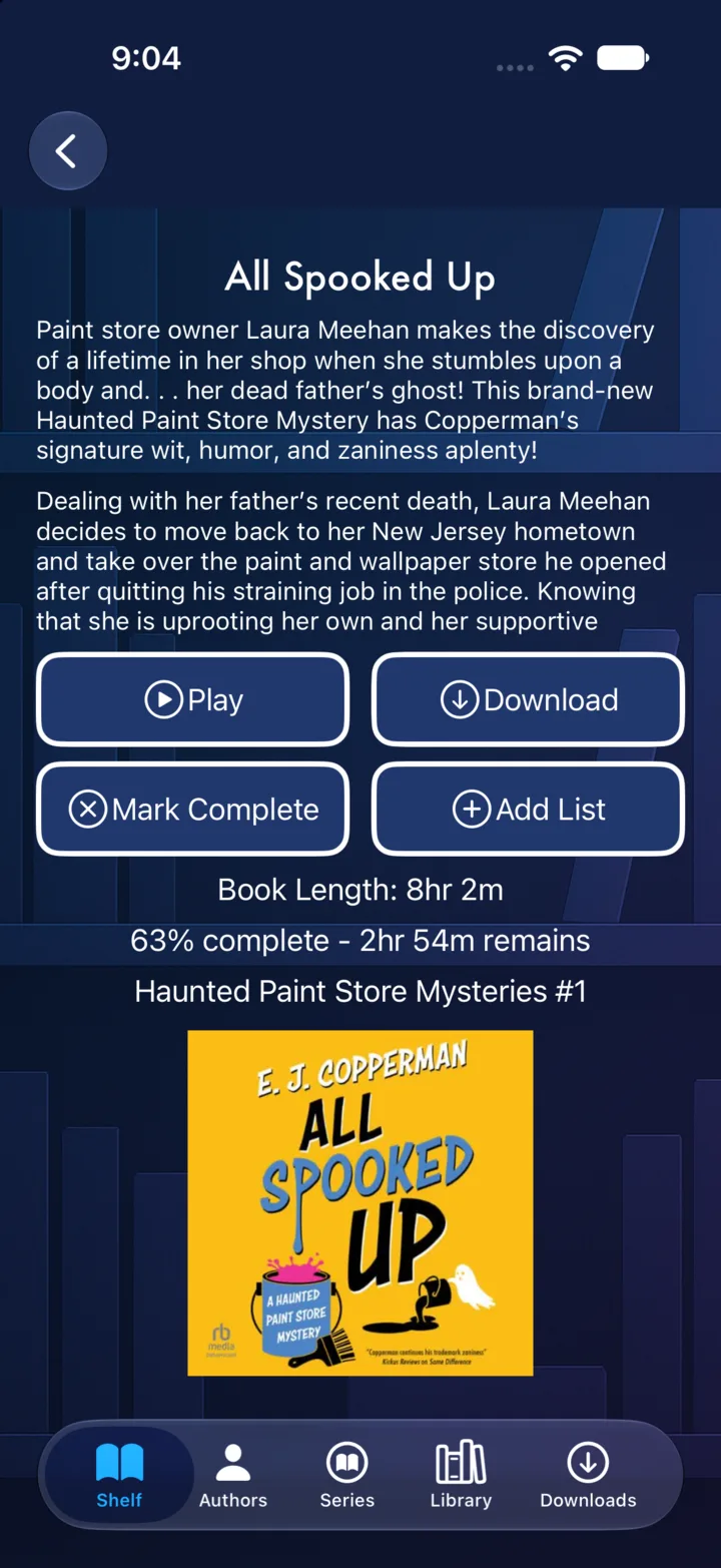 ABShelf: Audiobooks book details on iPhone