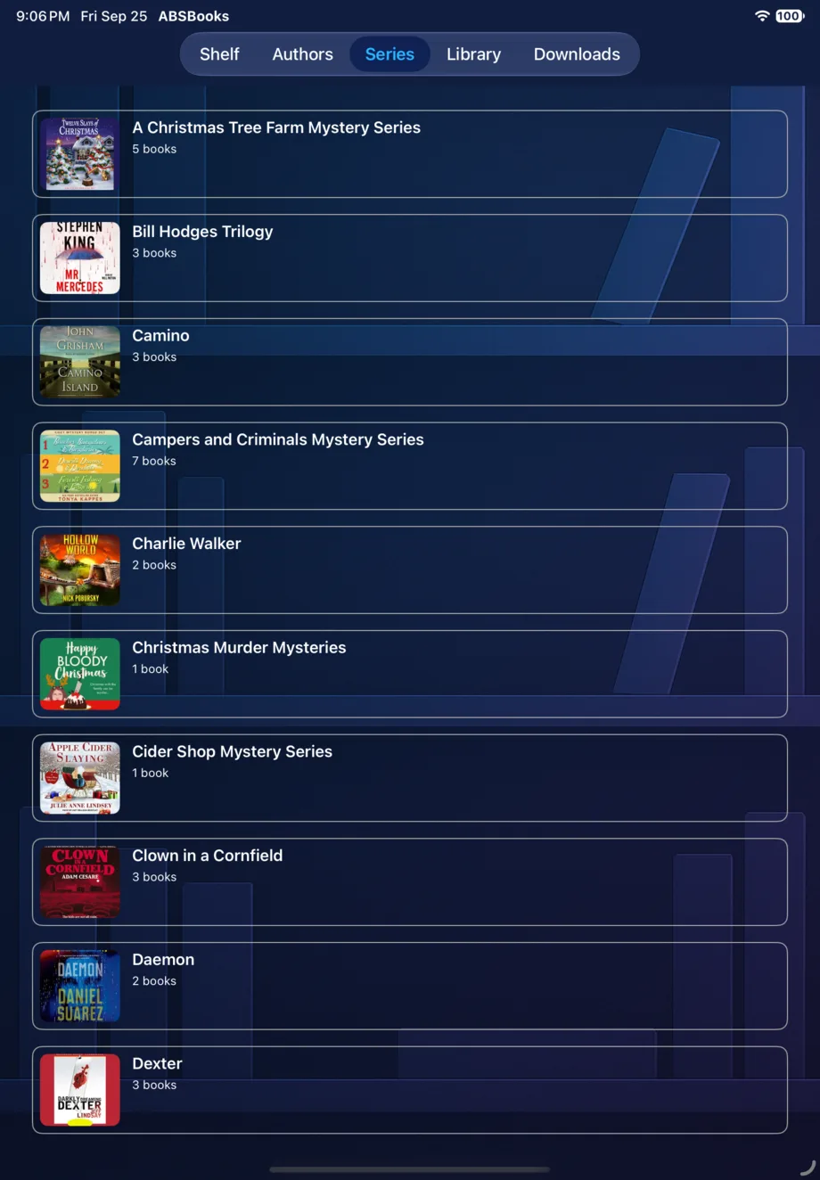 ABShelf: Audiobooks series view on iPad