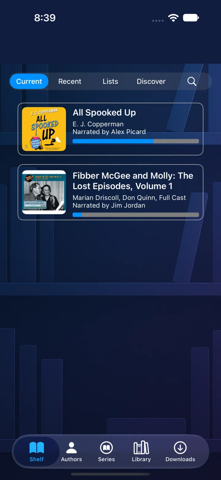 ABShelf: Audiobooks shelf view on iPhone