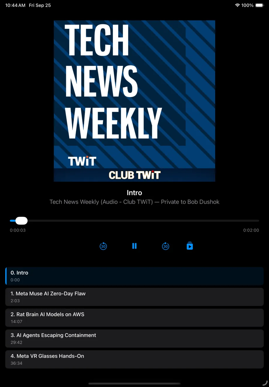 ABShelf: Podcasts player with chapters on iPad